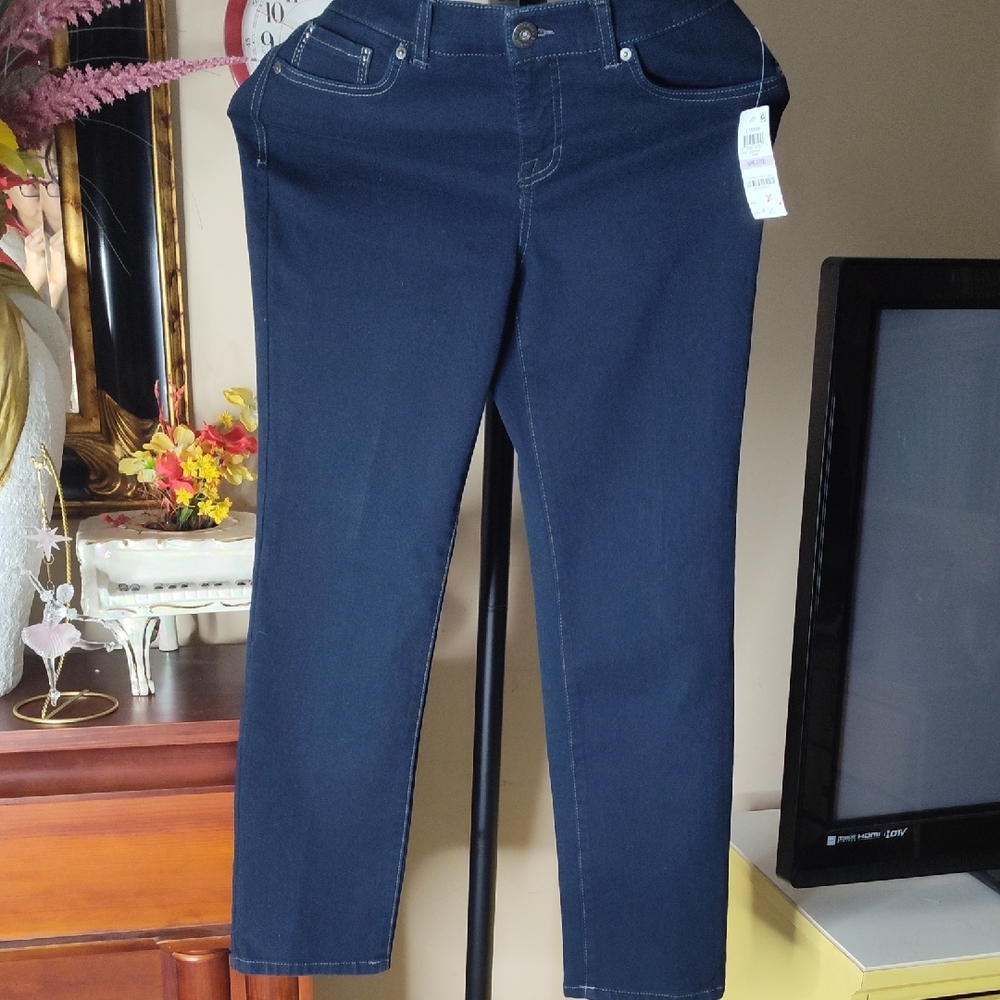 Style & Co Straight Leg Control Tummy Midrise Denim Jeans Size 6 Petite